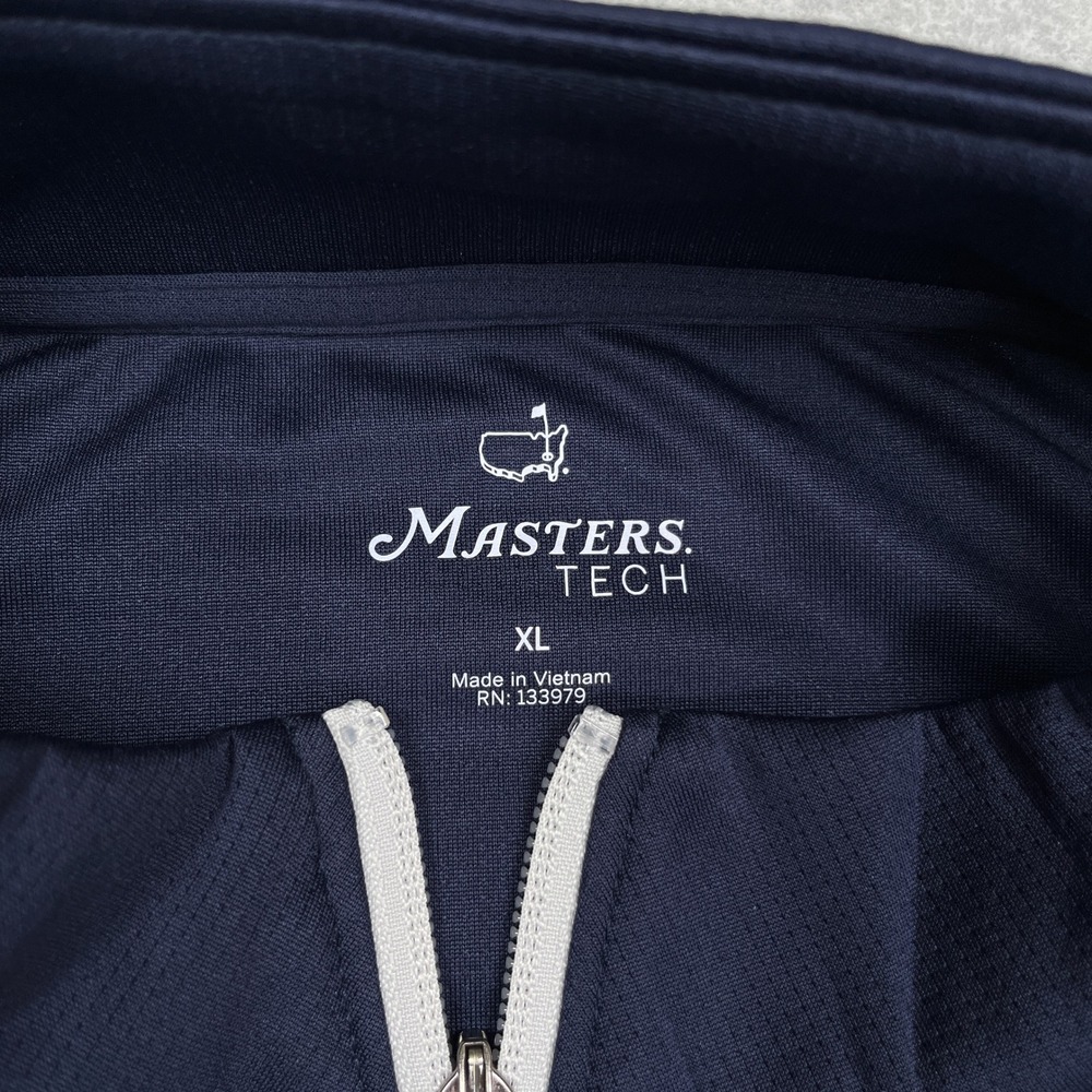 Masters Tech Quarter Zip Pullover Mens XL Navy Blue Augusta National Golf MT7440 - Picture 9 of 12